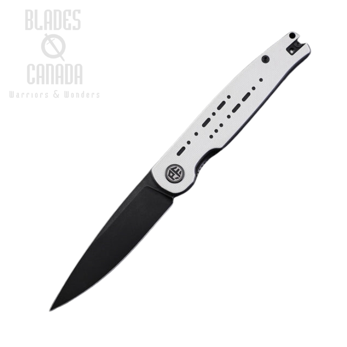 Petrified Fish Morse Folding Knife, 154CM Black SW, G10 White & Black, PFE07WDW